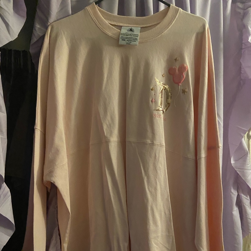 Disney Pink Balloon Long Sleeve Tee with Gold Accents